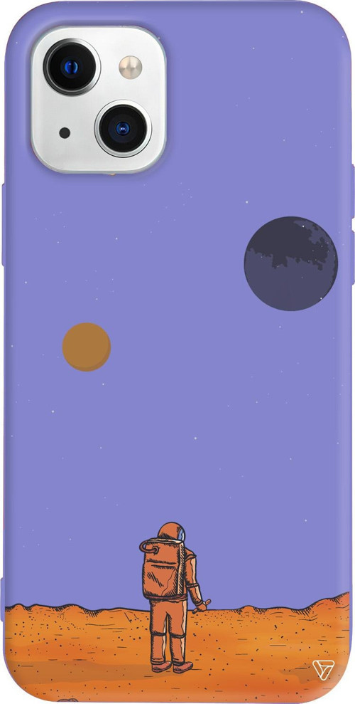 iPhone 15 Uyumlu Lila Renkli Silikon Mars Space Koleksiyonu Telefon Kılıfı