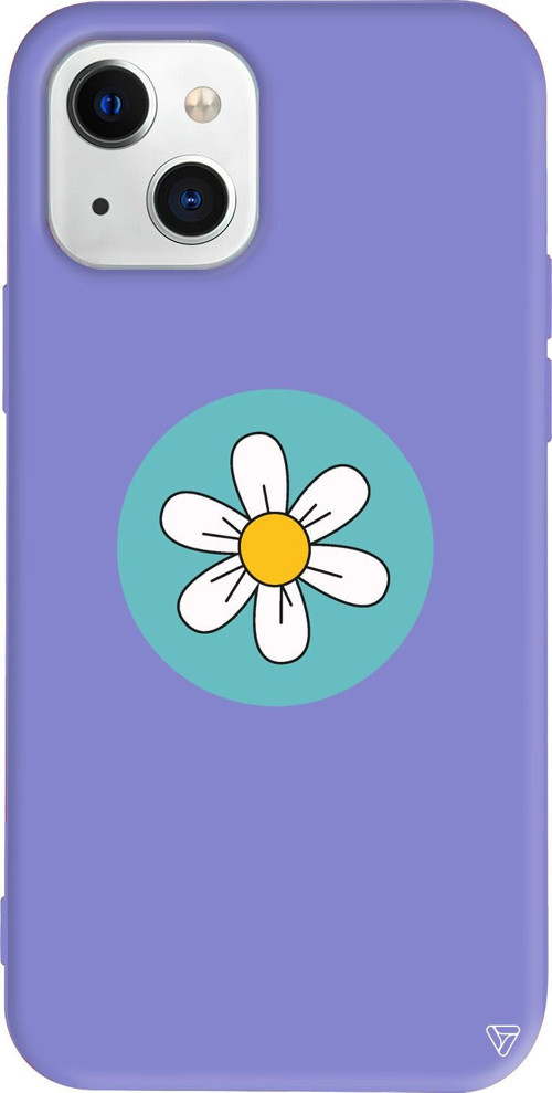 iPhone 15 Uyumlu Lila Renkli Silikon Single Daisy Summer Koleksiyonu Telefon Kılıfı
