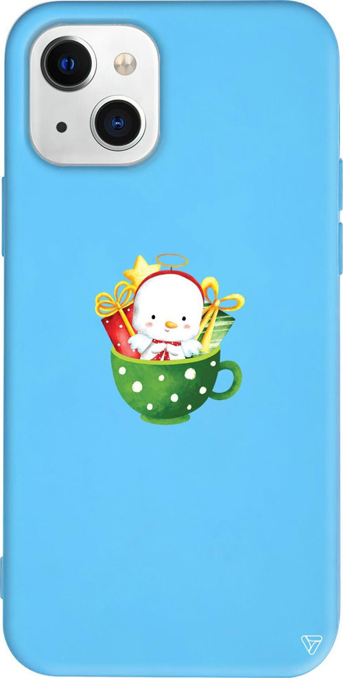 iPhone 15 Uyumlu Mavi Renkli Silikon A Cup Of Xmas 6 Christmas Koleksiyonu Telefon Kılıfı