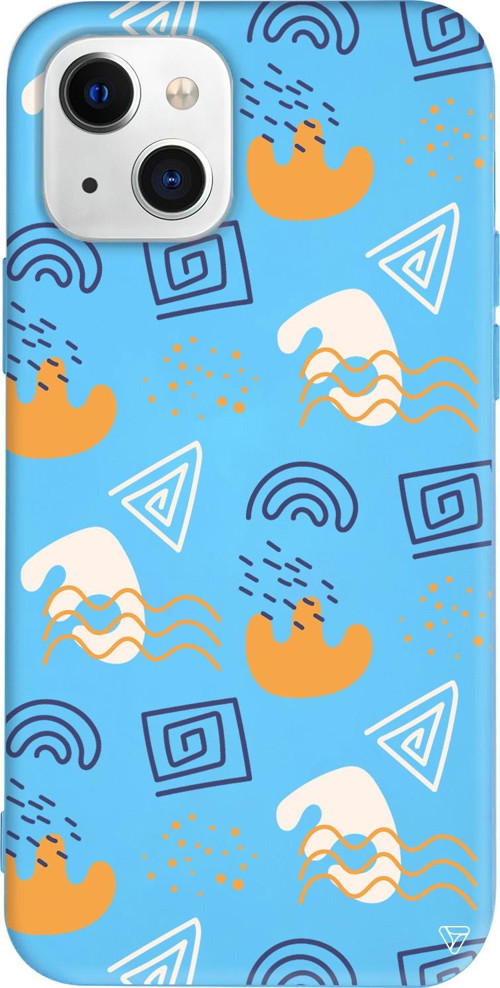iPhone 15 Uyumlu Mavi Renkli Silikon Abstract 2 Abstract Koleksiyonu Telefon Kılıfı