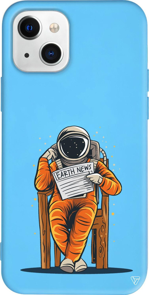 iPhone 15 Uyumlu Mavi Renkli Silikon Earth News Space Koleksiyonu Telefon Kılıfı