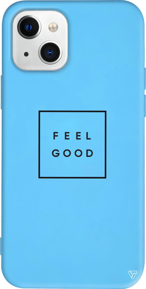 iPhone 15 Uyumlu Mavi Renkli Silikon Feel Good Mottolar Koleksiyonu Telefon Kılıfı