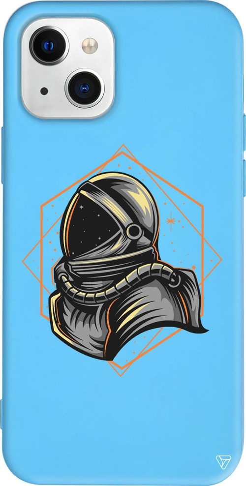 iPhone 15 Uyumlu Mavi Renkli Silikon Side Portrait Space Koleksiyonu Telefon Kılıfı