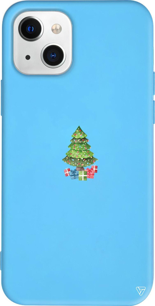 iPhone 15 Uyumlu Mavi Renkli Silikon Gifty Tree Christmas Koleksiyonu Telefon Kılıfı