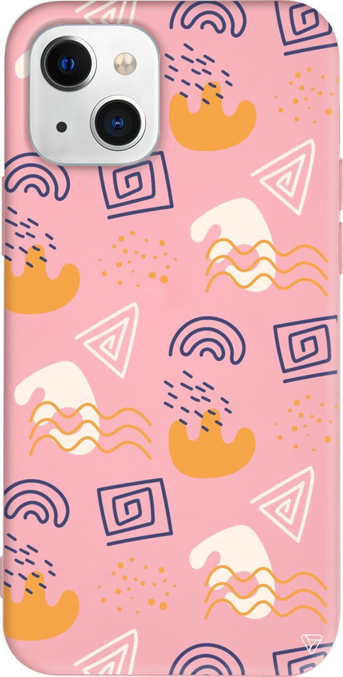 iPhone 15 Uyumlu Pembe Renkli Silikon Abstract 2 Abstract Koleksiyonu Telefon Kılıfı