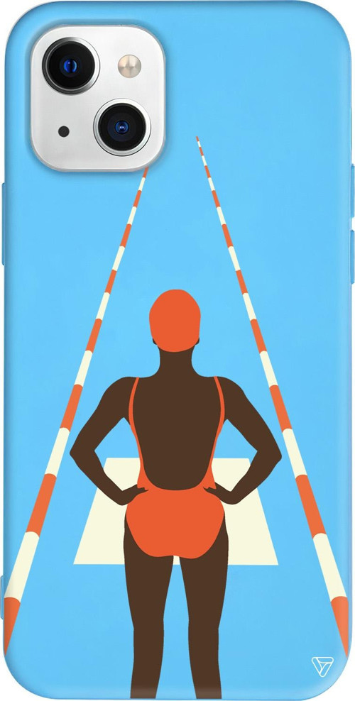 iPhone 15 Uyumlu Mavi Renkli Silikon Swimmer Girl Boss Koleksiyonu Telefon Kılıfı