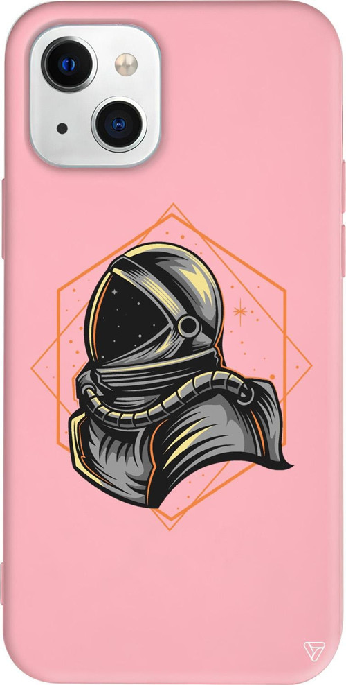 iPhone 15 Uyumlu Pembe Renkli Silikon Side Portrait Space Koleksiyonu Telefon Kılıfı