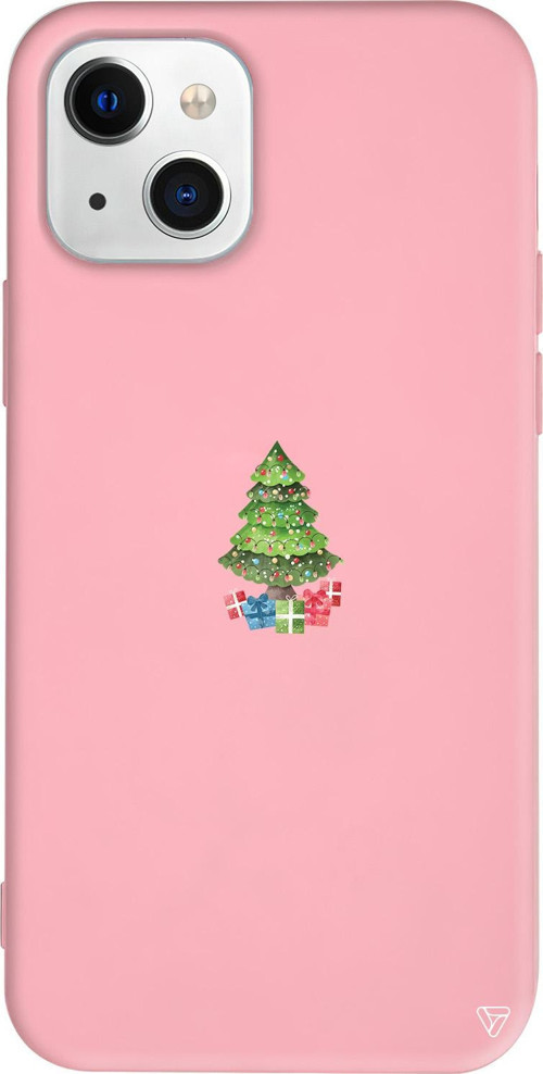 iPhone 15 Uyumlu Pembe Renkli Silikon Gifty Tree Christmas Koleksiyonu Telefon Kılıfı
