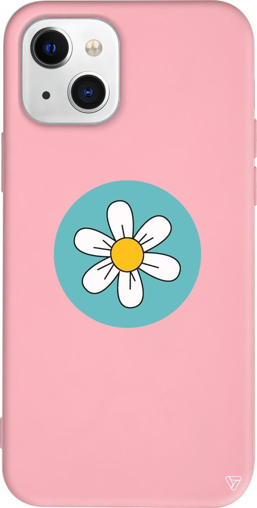 iPhone 15 Uyumlu Pembe Renkli Silikon Single Daisy Summer Koleksiyonu Telefon Kılıfı
