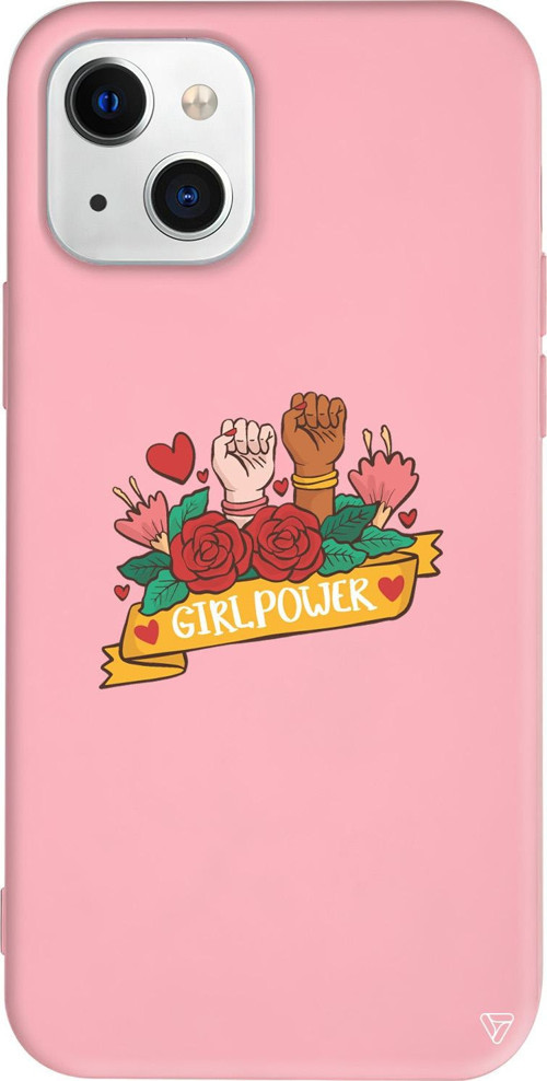 iPhone 15 Uyumlu Pembe Renkli Silikon Girl Power 2 Girl Boss Koleksiyonu Telefon Kılıfı