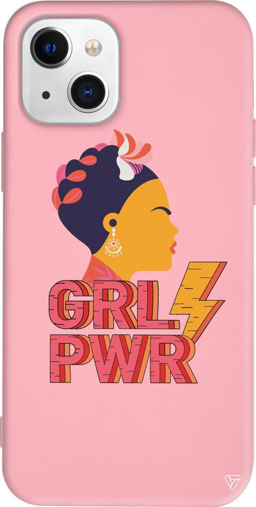 iPhone 15 Uyumlu Pembe Renkli Silikon Grl Pwr Girl Boss Koleksiyonu Telefon Kılıfı