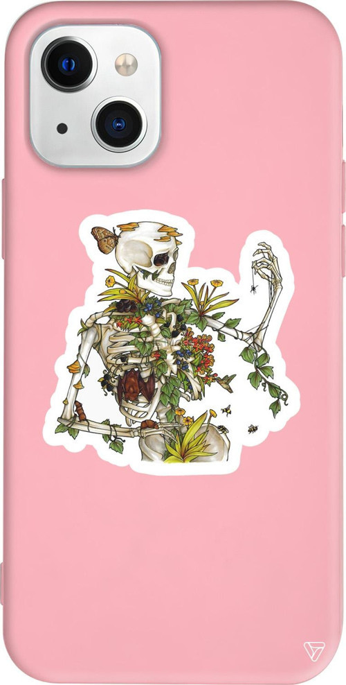 iPhone 15 Uyumlu Pembe Renkli Silikon Still Love Art Koleksiyonu Telefon Kılıfı