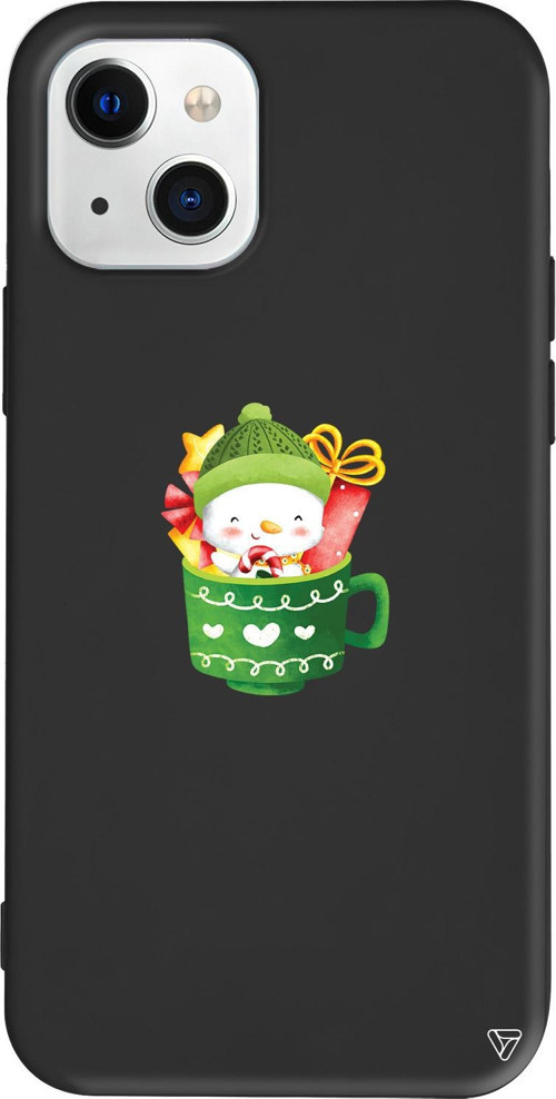 iPhone 15 Uyumlu Siyah Renkli Silikon A Cup Of Xmas 8 Christmas Koleksiyonu Telefon Kılıfı