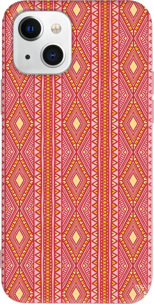 iPhone 15 Uyumlu Pembe Renkli Silikon Kilim Desenler Koleksiyonu Telefon Kılıfı