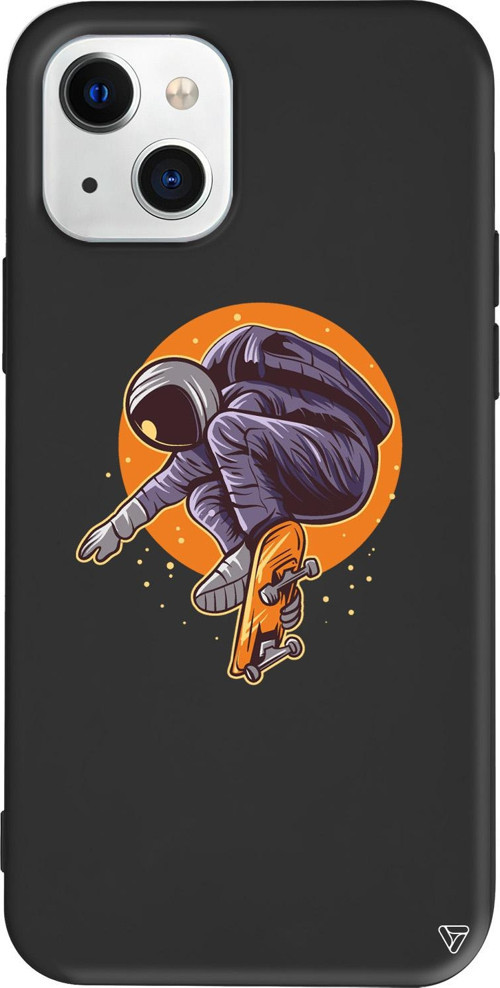 iPhone 15 Uyumlu Siyah Renkli Silikon Astronot 2 Space Koleksiyonu Telefon Kılıfı