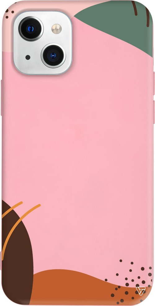 iPhone 15 Uyumlu Pembe Renkli Silikon Sade Şekil 3 Abstract Koleksiyonu Telefon Kılıfı