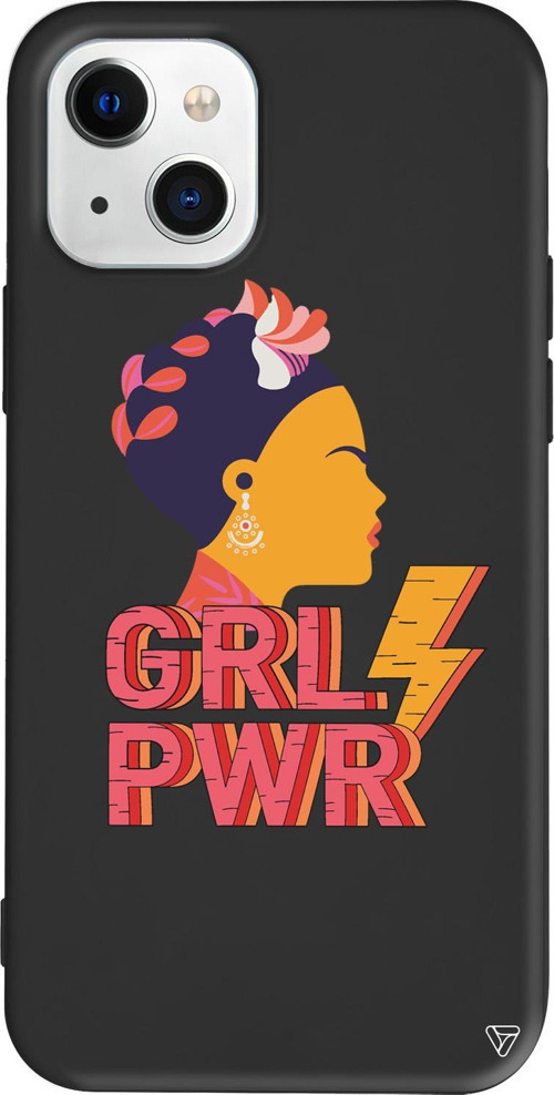 iPhone 15 Uyumlu Siyah Renkli Silikon Grl Pwr Girl Boss Koleksiyonu Telefon Kılıfı
