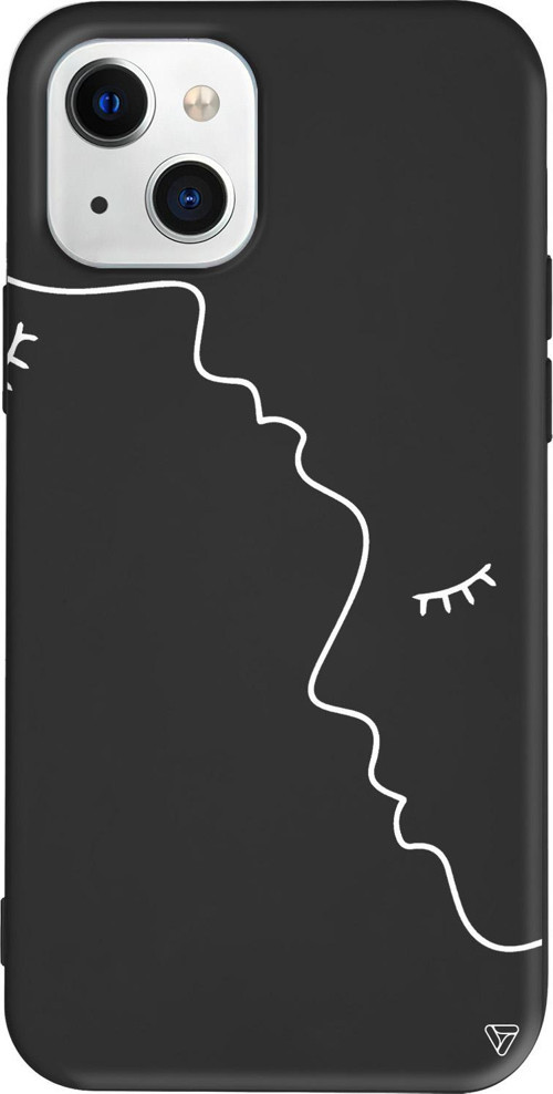 iPhone 15 Uyumlu Siyah Renkli Silikon Butunsellik Line Art Koleksiyonu Telefon Kılıfı