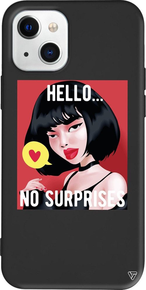 iPhone 15 Uyumlu Siyah Renkli Silikon Hello... Girl Boss Koleksiyonu Telefon Kılıfı