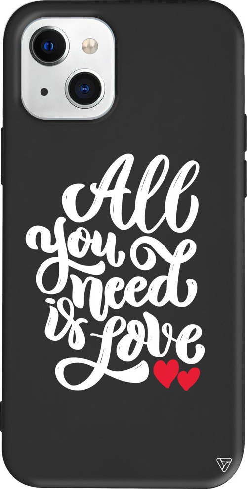 iPhone 15 Uyumlu Siyah Renkli Silikon Need Love Mottolar Koleksiyonu Telefon Kılıfı