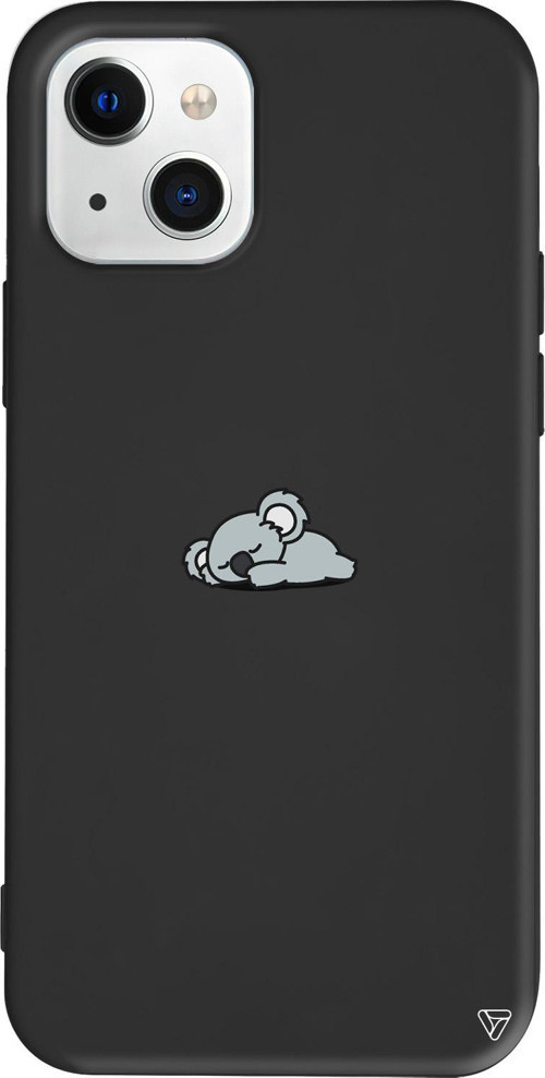 iPhone 15 Uyumlu Siyah Renkli Silikon Koala Animal Koleksiyonu Telefon Kılıfı