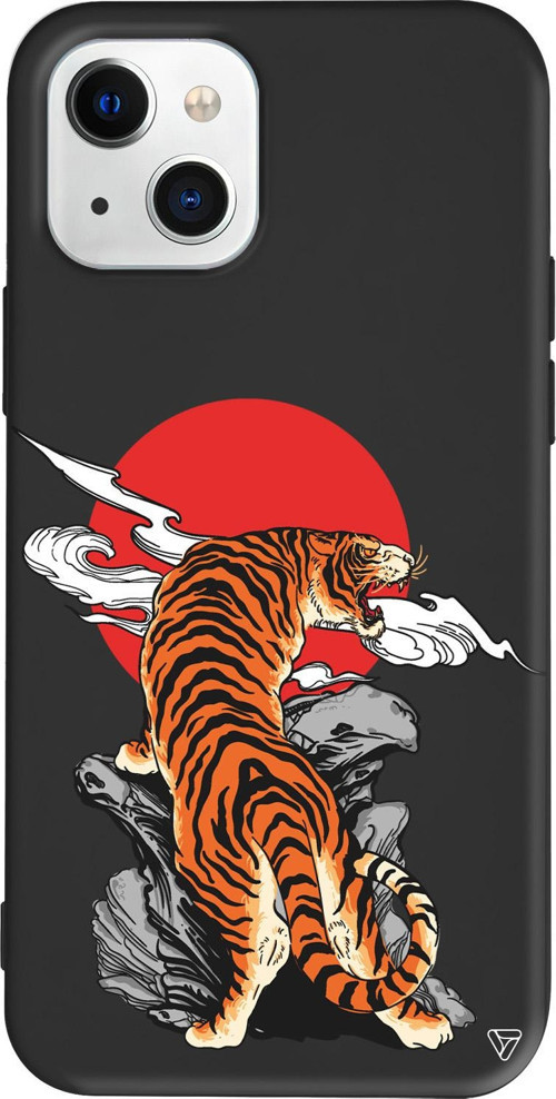 iPhone 15 Uyumlu Siyah Renkli Silikon Kükreyen Leopar Animal Koleksiyonu Telefon Kılıfı
