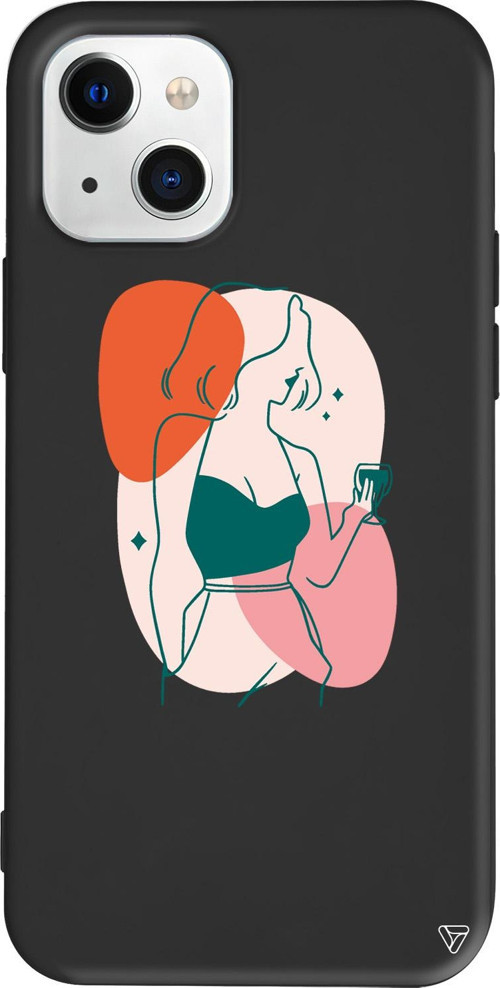 iPhone 15 Uyumlu Siyah Renkli Silikon Lucy Line Art Koleksiyonu Telefon Kılıfı