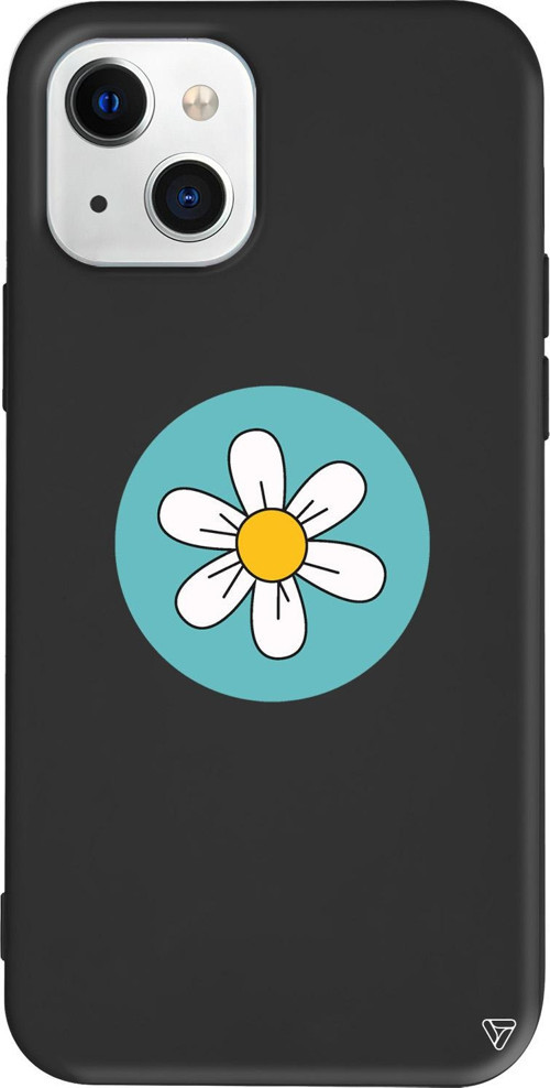 iPhone 15 Uyumlu Siyah Renkli Silikon Single Daisy Summer Koleksiyonu Telefon Kılıfı