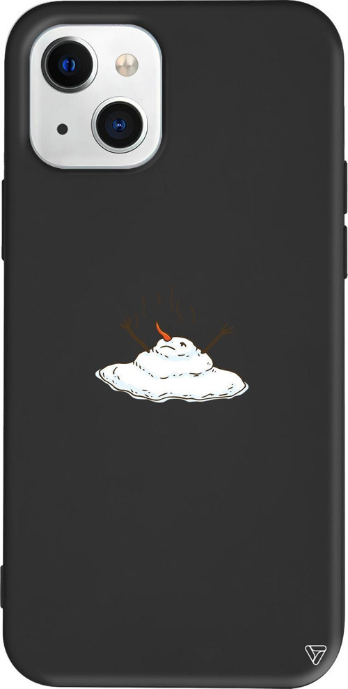 iPhone 15 Uyumlu Siyah Renkli Silikon Melting Snowman Christmas Koleksiyonu Telefon Kılıfı