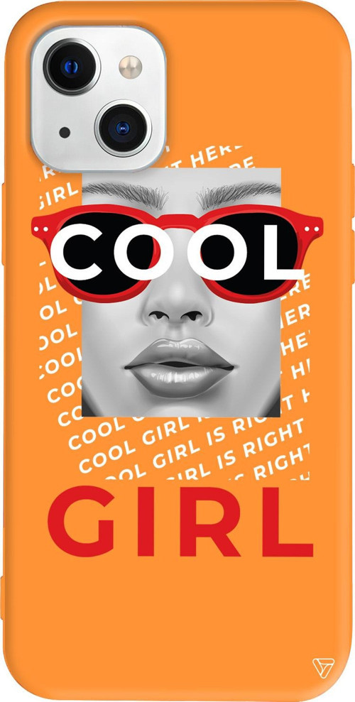 iPhone 15 Uyumlu Turuncu Renkli Silikon Cool Girl Girl Boss Koleksiyonu Telefon Kılıfı