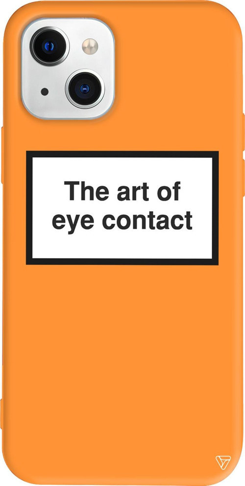 iPhone 15 Uyumlu Turuncu Renkli Silikon Eye Contact Public Spot Koleksiyonu Telefon Kılıfı
