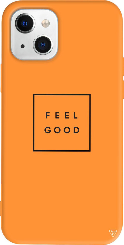 iPhone 15 Uyumlu Turuncu Renkli Silikon Feel Good Mottolar Koleksiyonu Telefon Kılıfı