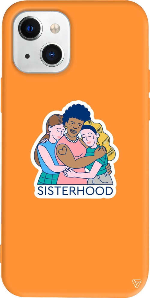 iPhone 15 Uyumlu Turuncu Renkli Silikon Sisterhood Girl Boss Koleksiyonu Telefon Kılıfı