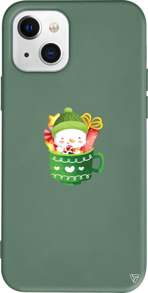iPhone 15 Uyumlu Yeşil Renkli Silikon A Cup Of Xmas 8 Christmas Koleksiyonu Telefon Kılıfı
