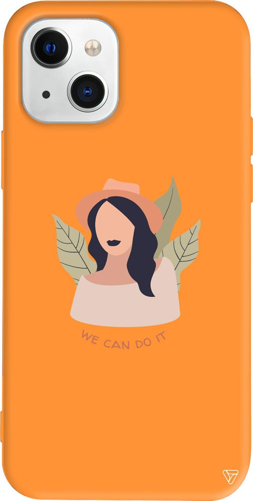 iPhone 15 Uyumlu Turuncu Renkli Silikon Girl Can Girl Boss Koleksiyonu Telefon Kılıfı