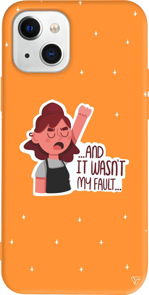 iPhone 15 Uyumlu Turuncu Renkli Silikon My Fault Girl Boss Koleksiyonu Telefon Kılıfı