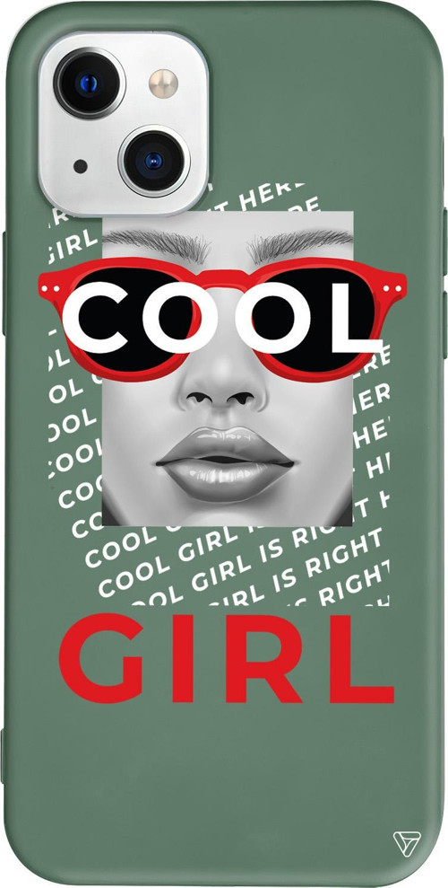 iPhone 15 Uyumlu Yeşil Renkli Silikon Cool Girl Girl Boss Koleksiyonu Telefon Kılıfı