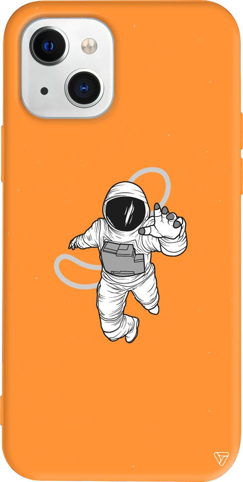 iPhone 15 Uyumlu Turuncu Renkli Silikon Touch Space Koleksiyonu Telefon Kılıfı