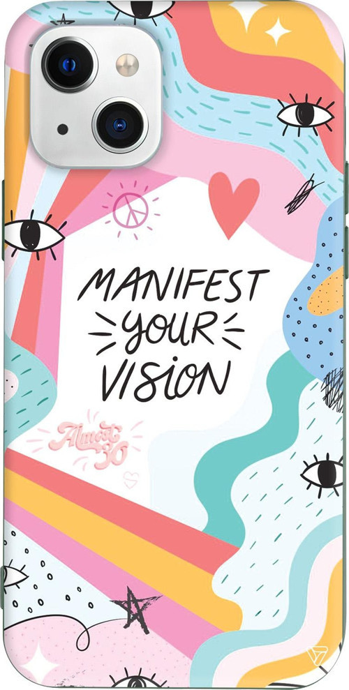 iPhone 15 Uyumlu Yeşil Renkli Silikon Manifest Your Vision Eyes on You Koleksiyonu Telefon Kılıfı