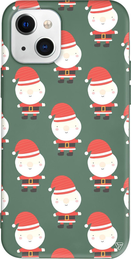 iPhone 15 Uyumlu Yeşil Renkli Silikon Cartoon Claus Christmas Koleksiyonu Telefon Kılıfı
