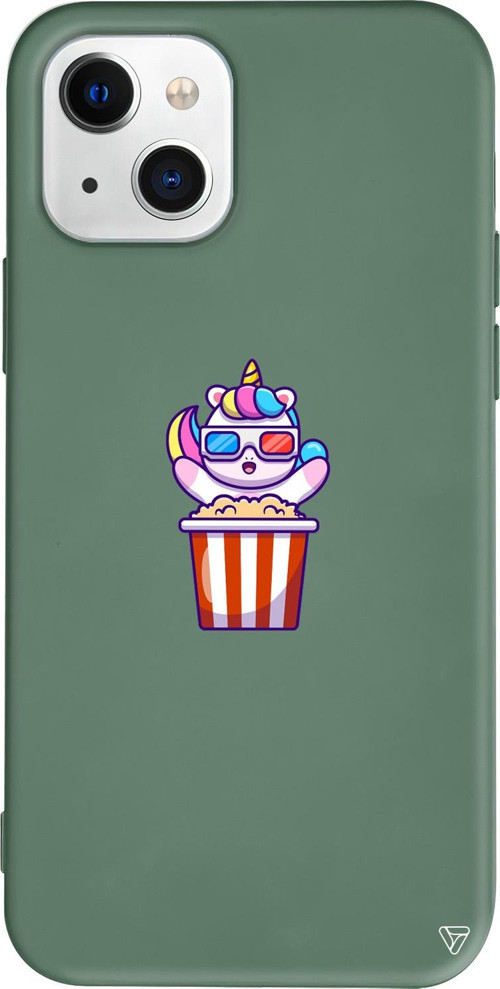 iPhone 15 Uyumlu Yeşil Renkli Silikon Moviecorn Sticker Koleksiyonu Telefon Kılıfı