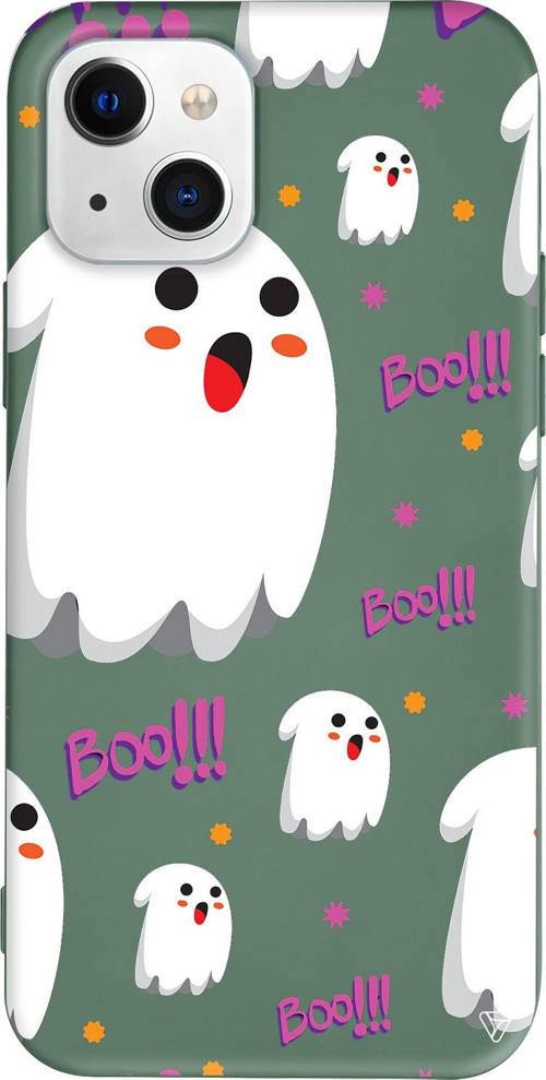 iPhone 15 Uyumlu Yeşil Renkli Silikon Ghost Boo! Halloween Koleksiyonu Telefon Kılıfı