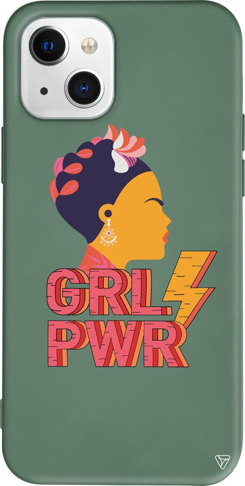 iPhone 15 Uyumlu Yeşil Renkli Silikon Grl Pwr Girl Boss Koleksiyonu Telefon Kılıfı
