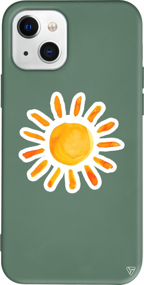 iPhone 15 Uyumlu Yeşil Renkli Silikon Güneş Summer Koleksiyonu Telefon Kılıfı