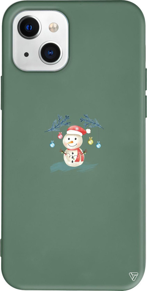 iPhone 15 Uyumlu Yeşil Renkli Silikon Sugar Snowman Christmas Koleksiyonu Telefon Kılıfı