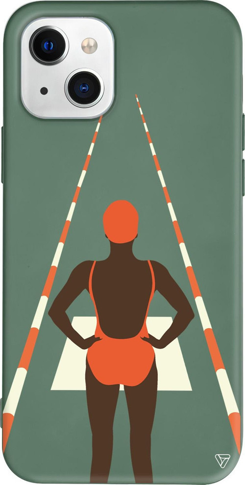 iPhone 15 Uyumlu Yeşil Renkli Silikon Swimmer Girl Boss Koleksiyonu Telefon Kılıfı
