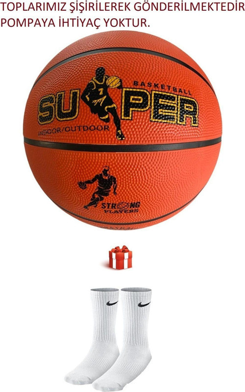 Basketbol Topu 7 Numara İç Dış Mekan Turuncu Basketbol Topu ( Hediyeli )