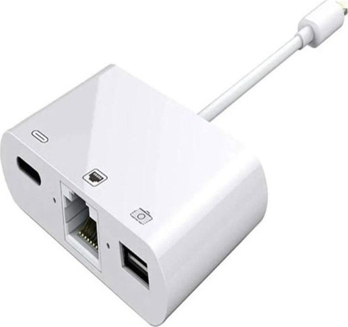 Iphone 7 8 X 11 11 Pro 12 13 13 14 Pro Max Ve Ipad Uyumlu Usb Ethernet Lightning Şarj Adaptörü 3İn1
