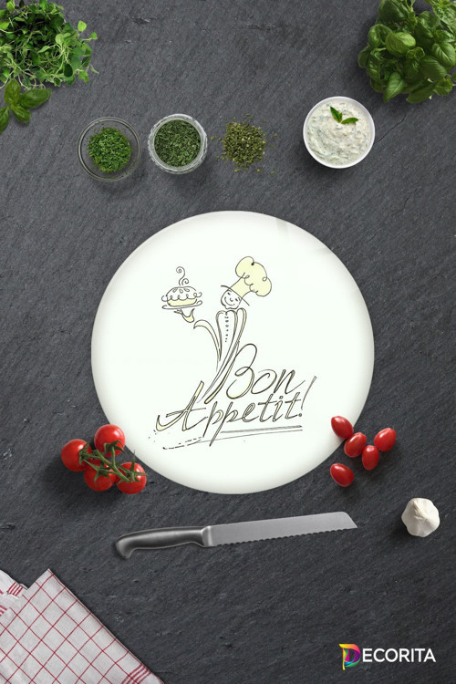 Cam Kesme Tahtası - Cam Kesme Tablası | Bon Appetit - Şef | Çap32cm