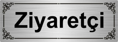Ziyaretçi 7X20Cm Gümüş Renk Metal Yönlendirme Levhası